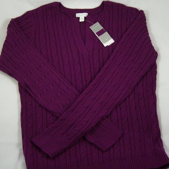 Charter Club Acai Berry Split-Neck Sweater - Picture 1 of 6
